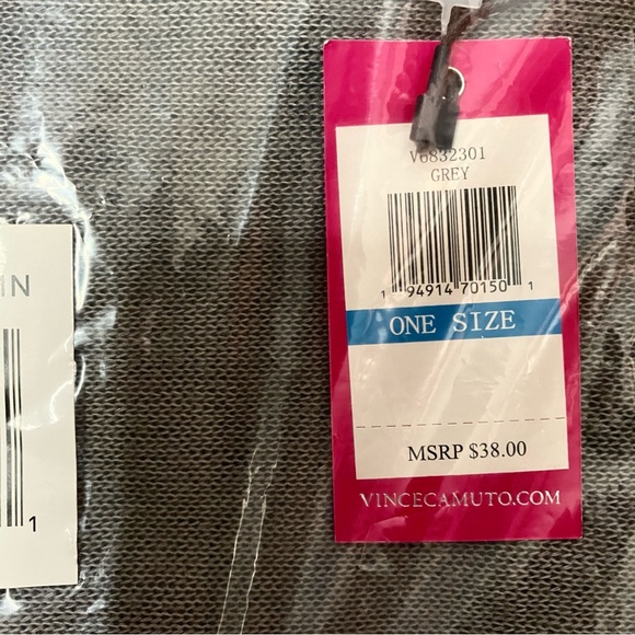 Vince Camuto NWT solid knit wrap scarf gray - Picture 4 of 7